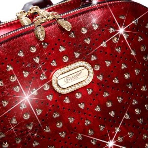 SPARKLE OF HEARTS BACKPACK BAG FOR WOMEN(RED) main image 7